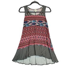 Anthropologie Weston Wear Bird Tank Mini Dress S Bohemian Swing Asymmetric Hem